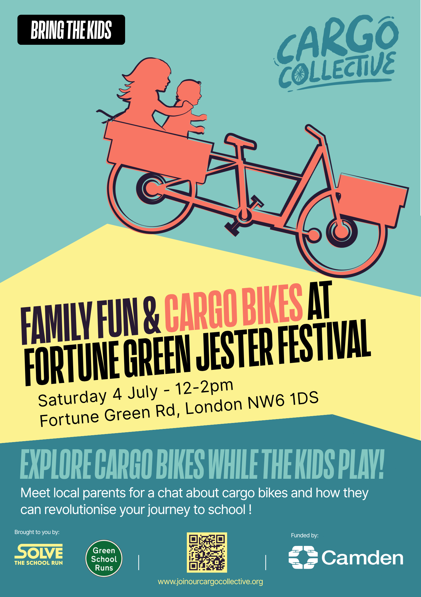 Family Fun & Cargo Bikes, Fortune Green jester festival, West Hampstead fortune+green+gsr+cc+event+flyers